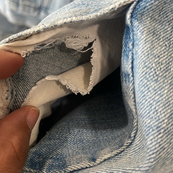 Topshop blue jean denim jacket distressed Light Wash size 10 - Picture 14 of 16